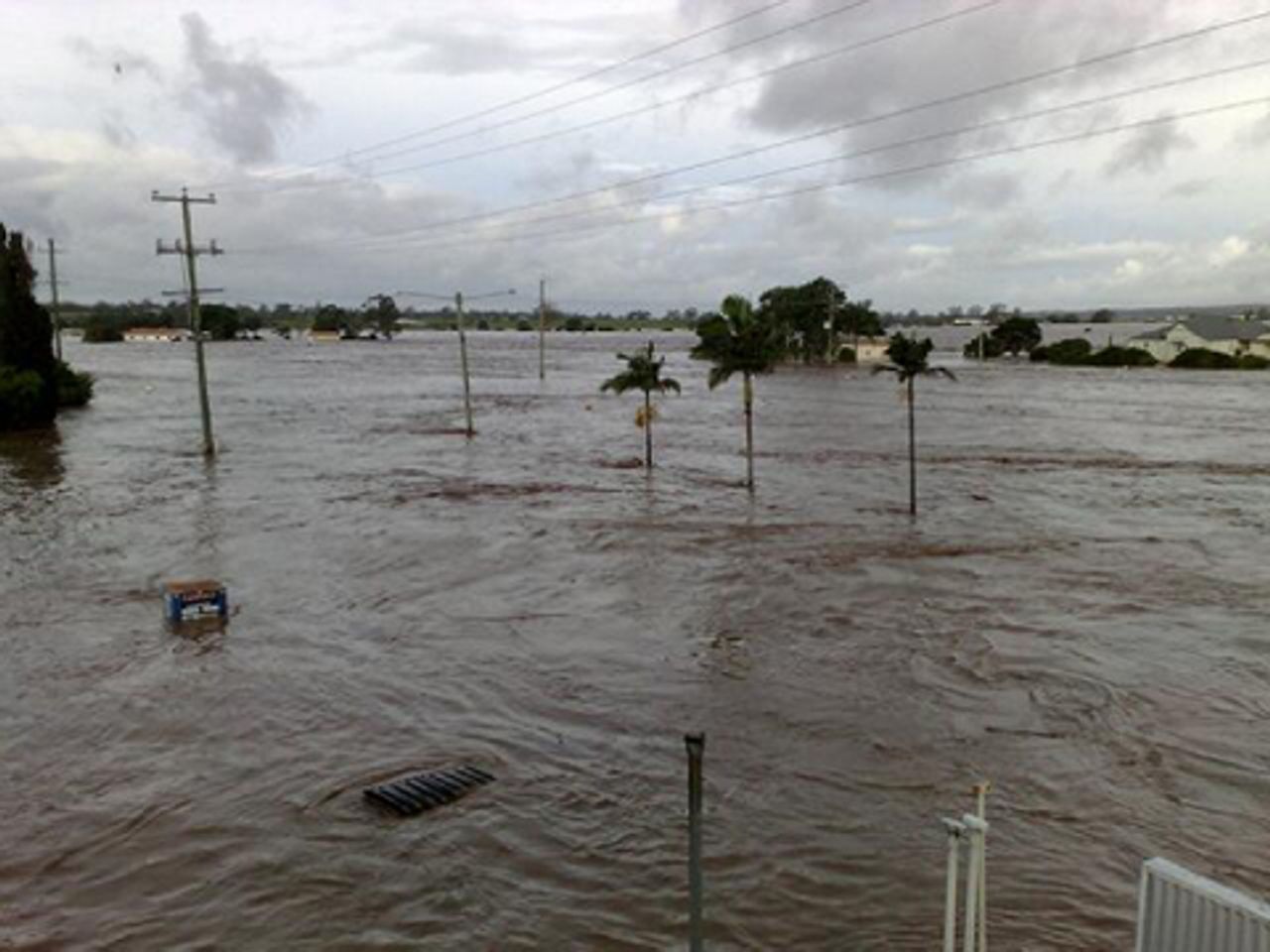 Grantham and nearby vegetable crops engulfed