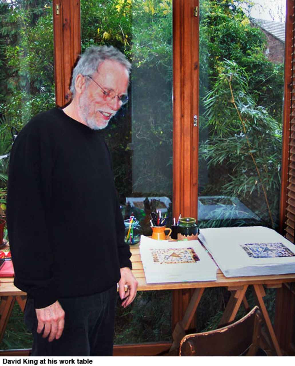 David King at his work table